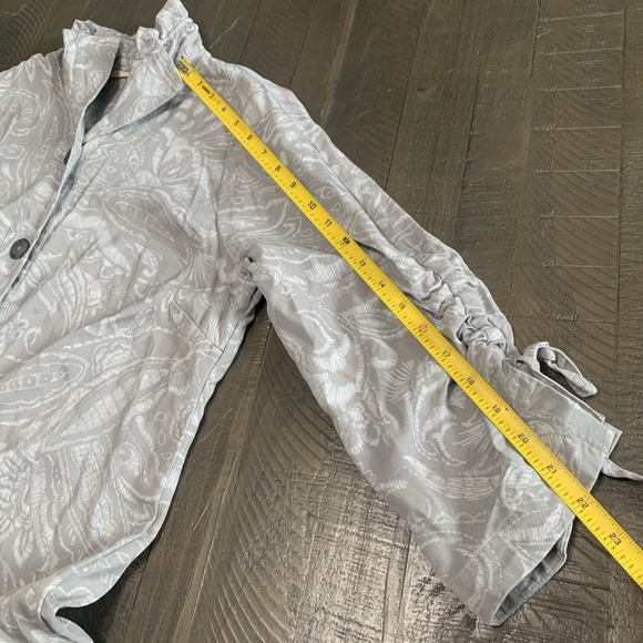 Soft Surroundings Button Paisley Tie 3/4 Sleeve Jacket Top Women's - Size L - Picture 8 of 9